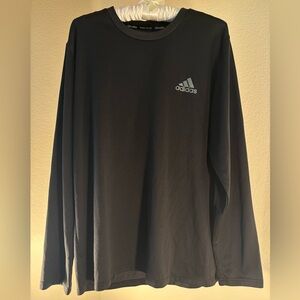 Adidas Black Long Sleeve Athletic Logo Climalite Tee